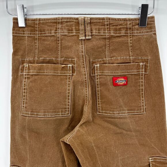 Dickies Cargo Pants Size 1/25 Canvas Workwear Y2K Skater Grunge Tan Brown Womens - Picture 6 of 12
